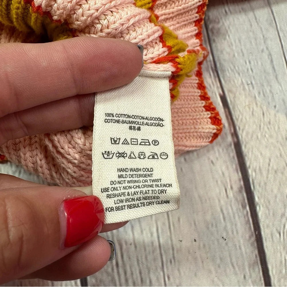 Free people just my stripe pullover sweater over-sized sz medium 100% cotton - Picture 2 of 8